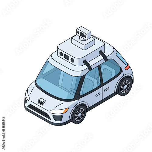 Autonomous Vehicle with Sensors and Camera.