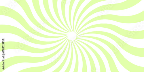 Abstract hypnotic swirl pattern with green and teal curved rays. Resembling a stylized sunburst or hypnotic spiral Sunburst striped background. Pop bright concentration line background and promotional