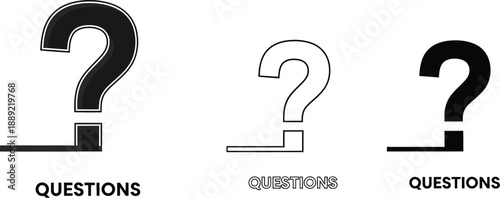 A minimalist design featuring question marks on a questions background