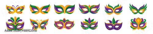 Mardi Gras Jester Hat Collection in Purple Green and Gold