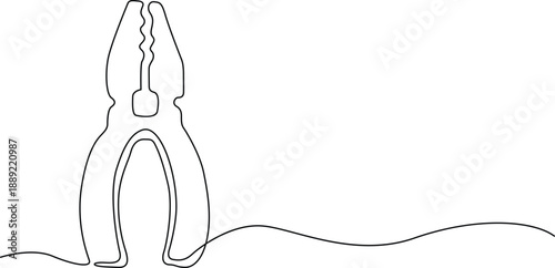 Line drawing of pliers Vector