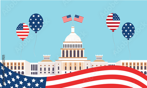 Happy President's Day post USA america washington DC holiday 17th feb Banner Poster Greeting Card Presidents Day. Happy Presidents Day Background Design.