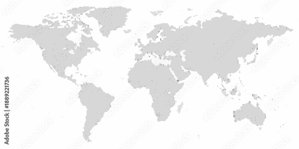 Obraz premium A grayscale world map displaying continents and oceans with a highlighted region