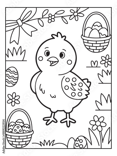 Happy Easter! Black and white coloring pages for teens, adults, and kids featuring Easter elements polygonal, hexagonal, diamond, style.