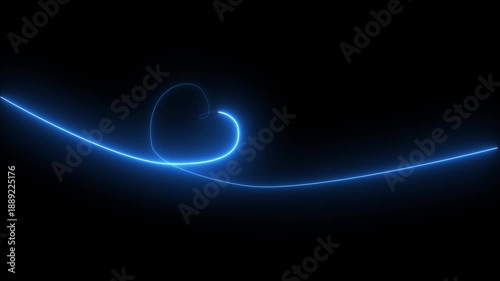 Glowing neon love hearts concepts. Valentine's Day indicate. Love heart symbol single line love icon 4k video background......