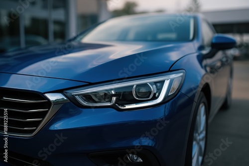 Car showcase event auto dealership urban view modern transportation concept