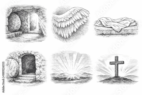 Resurrection and Christian Faith Symbol Sketches