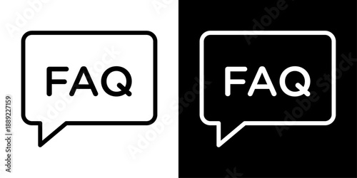 App FAQ icon representing frequently asked questions, help support, user guidance, information section, and UI interface.