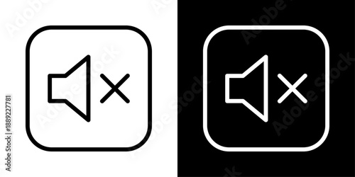 App mute icon representing sound off, silent mode, audio control, notification silence, and mobile app interface.