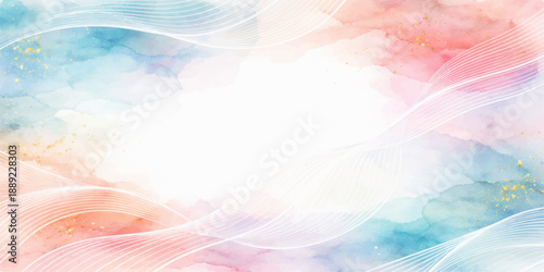 Abstract colorful background with soft bokeh and bright pink waves featuring artistic blue gradient lines and a motion blur texture in a vector art illustration design