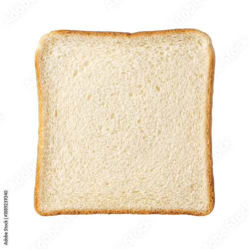 Cuadro en lienzo Soft loaf bread slice with golden crust