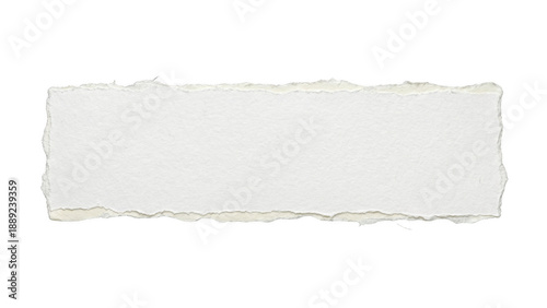 Tableau sur toile Rectangular white paper swatch with uneven torn edges