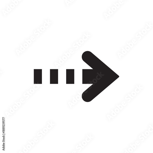 A clean and modern graphic featuring a dotted line transitioning into a solid right arrow. Perfect for indicating direction progress or next steps in digital and print designs.