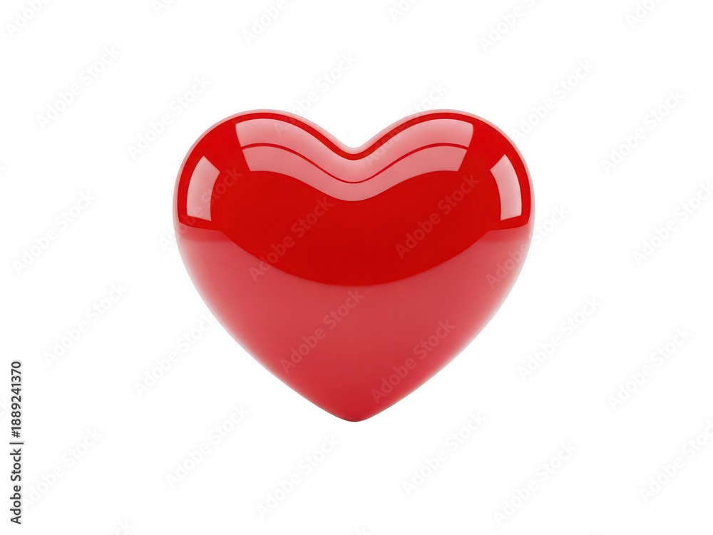 Obraz premium A glossy vibrant red heart illustration perfect for designs on transparent background