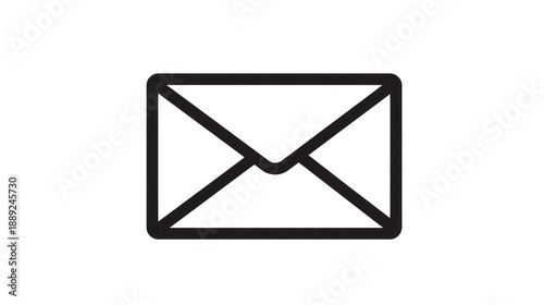 Envelope mail message letter icon communication outline black simple isolated symbol postal correspondence graphic minimal design transparency background flat vector illustration email send