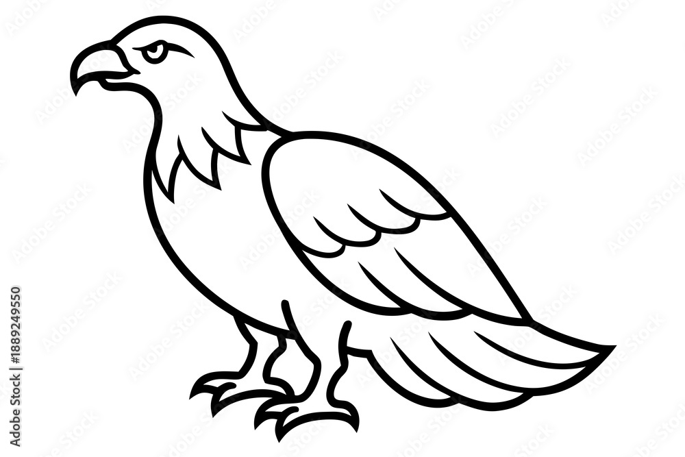 Fototapeta premium Eagle line art victor art white background