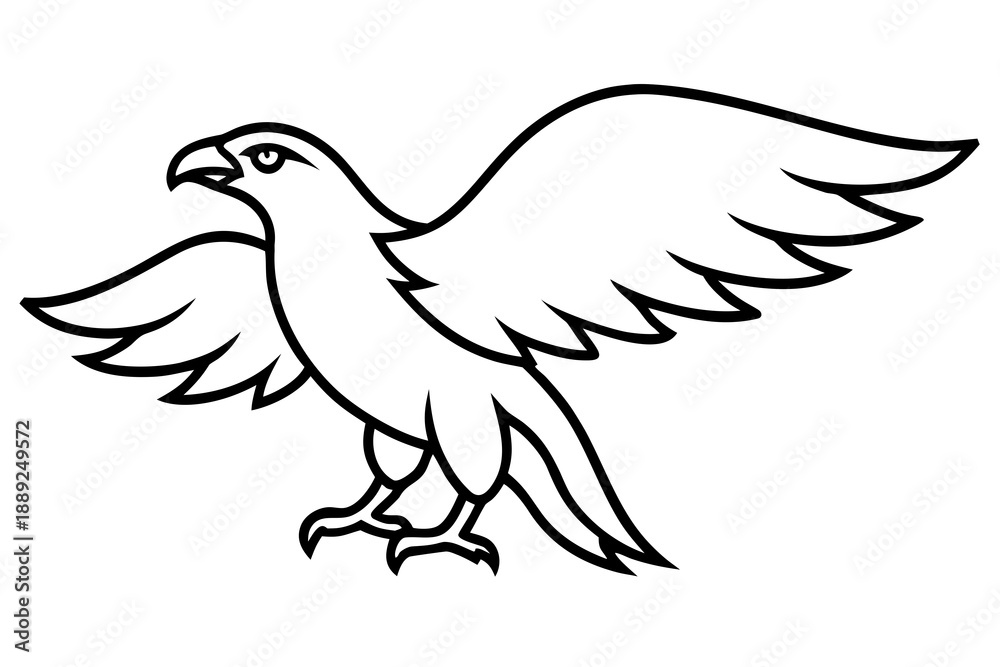 Obraz premium Eagle line art victor art white background