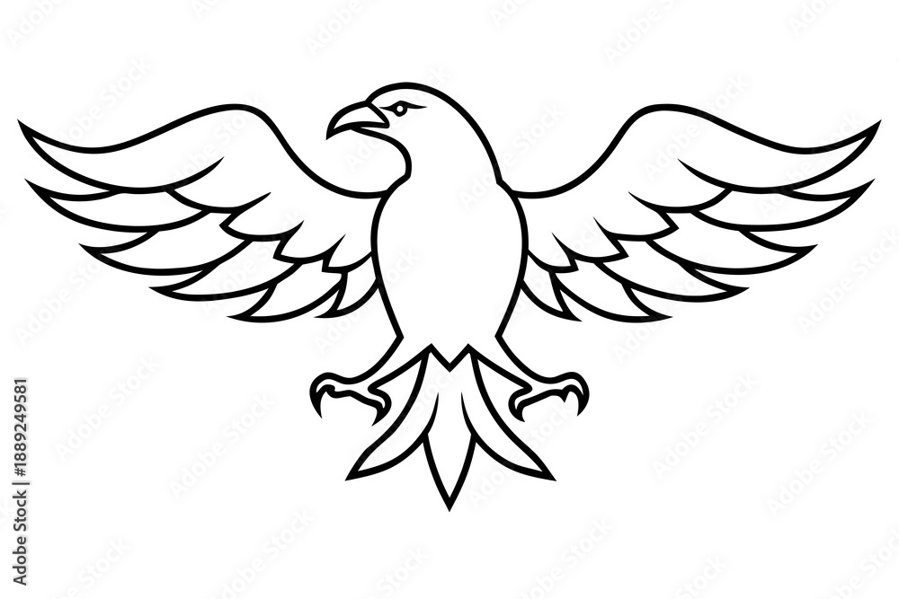 Obraz premium Eagle line art victor art white background