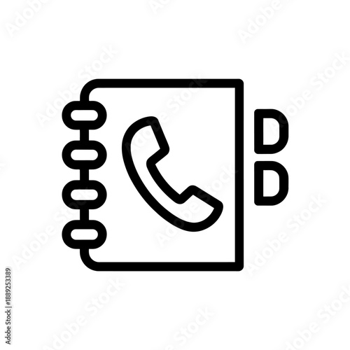 Telephone Notebook Icon for Contact Information Design