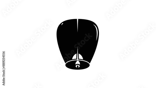 Black hot air balloon silhouette illustration.