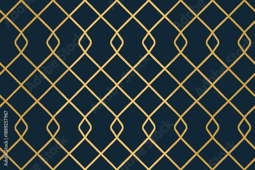 Pattern of golden lines creating a geometric design on a dark background in modern art style with repetition and symmetry