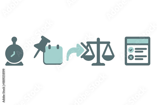 Understanding time management, planning, legal processes, and task evaluation in daily life