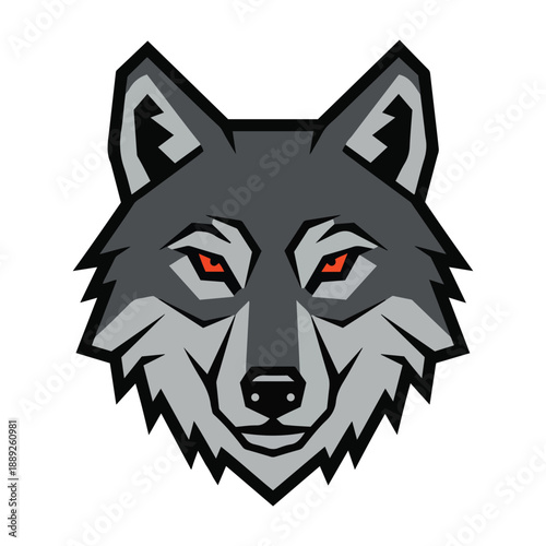 Vector design of a fox's face with a white background