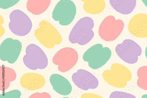 Colorful pattern design with shapes in pastel colors on a light background for use in various crafts and decor