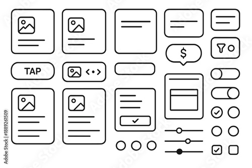 Design elements and user interface components for digital applications and websites