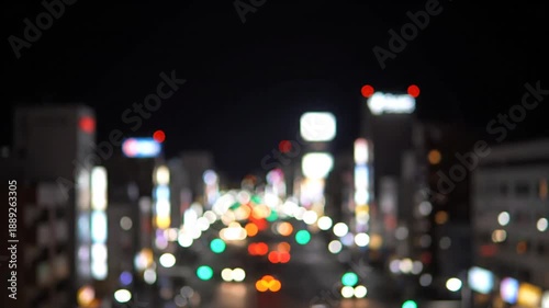 Wallpaper Mural Night city street lights with traffic and buildings bokeh background Torontodigital.ca