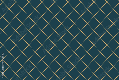Pattern of diamond shapes in blue and gold colors created by geometric lines on a flat surface