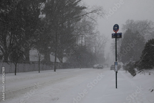 Фотография Heavy snowstorm in New York City