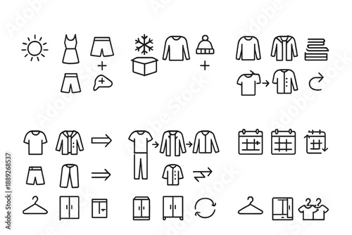 Guide to organizing seasonal clothing for different weather conditions and occasions, focusing on efficient wardrobe management