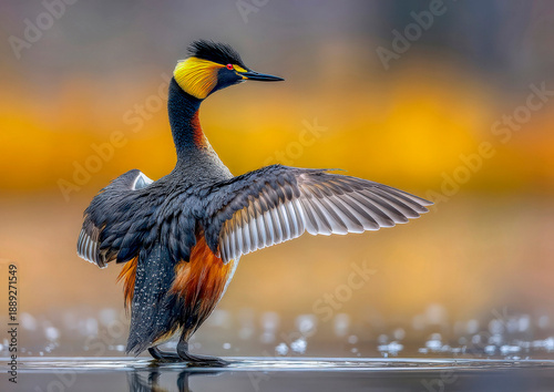 EaredGrebe performing mating dance