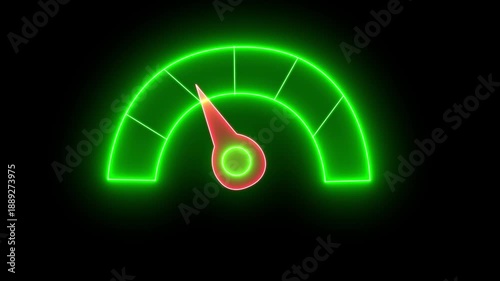 Digital symbols at the green speedometer. Car mileage, measuring kilometers..Energy meter icon