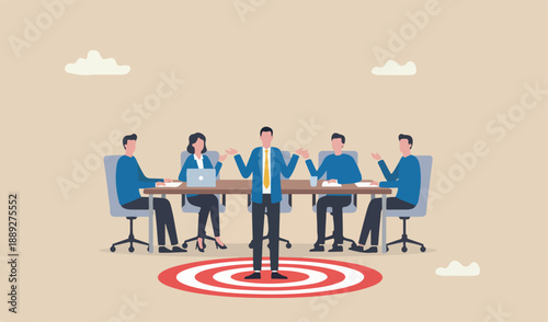 Awkward moment, embarrassment conversation, nervous clueless work, moment concept, awkward confused red big bullseye too target shrug businessman helpless speech bubble