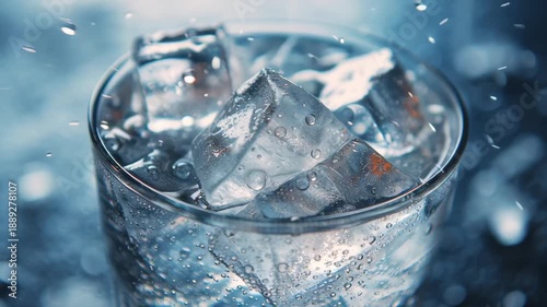 Refreshing Ice Water - A Chilled Glass of Hydration.