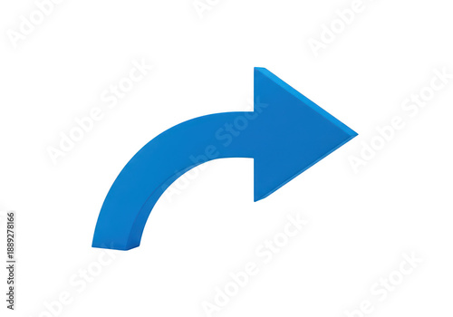 Free Download Blue curved arrow pointing right on transparent background - GFXLoad