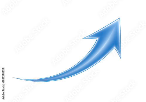 Wallpaper Mural Glossy blue curved 3d arrow showing positive results Torontodigital.ca