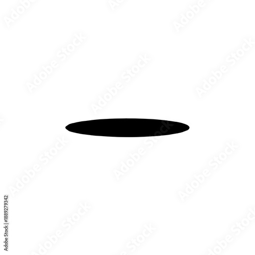 Thin Black Horizontal Ellipse Shape Graphic