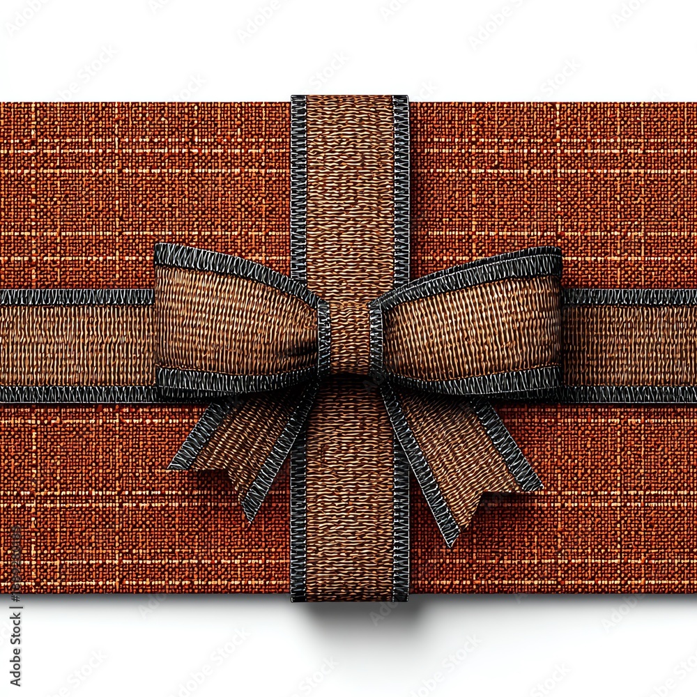 custom made wallpaper toronto digitalElegant Brown Gift Bow on Textured Orange Surface