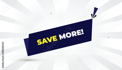 editable vector art web banner template illustration design save more deep blue shapes yellow bold font white gray gradient abstract sun shine business background 4k high quality modern creative profe