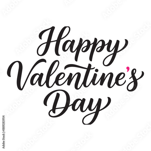 Happy Valentine Day Heart Typography in Romantic Vector Style.