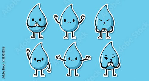 Water Droplet Cartoon Characters: A Cute Collection