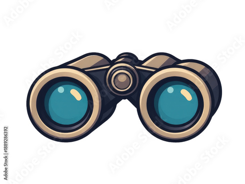 High-powered optical instrument with blue-tinted lenses for observing distant objects