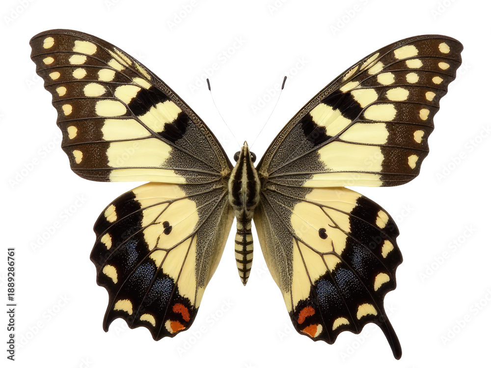 Obraz premium A close-up shot of a butterfly perched on a white background, perfect for various uses