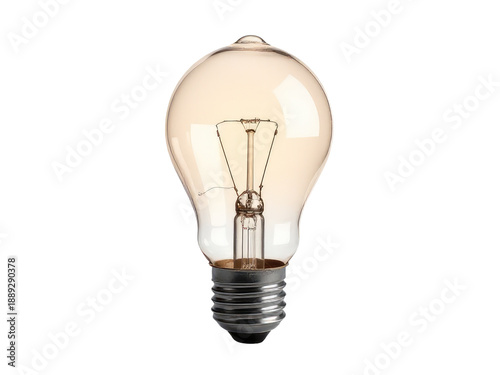 A single light bulb sits on a table