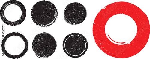 Grunge post Stamps Collection, Circles. Banners, Insignias , Logos, Icons, Labels and Badges Set . vector distress textures.blank shapes.
