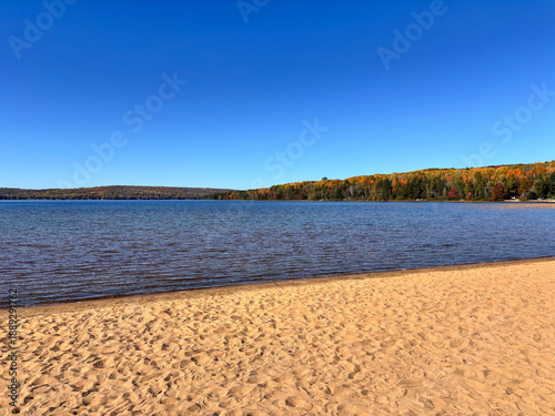 Indian summer at Lake of two rivers in Canada