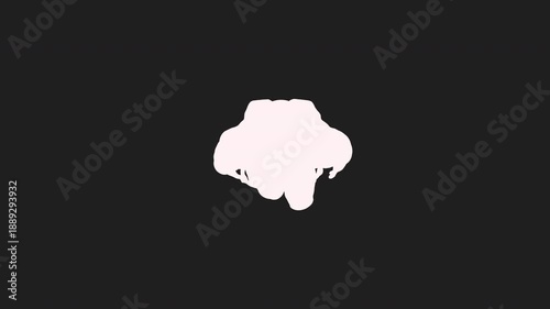 Top view looped animation of a 3D astronaut walking on transparent background with alpha channel